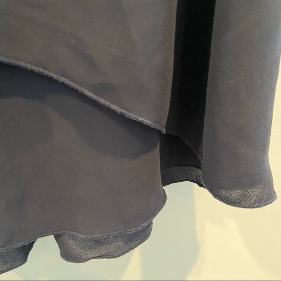 VERONICA M V-Neck Tank Blouse Hi-Low Chiffon Navy Blue XS - Picture 7 of 9